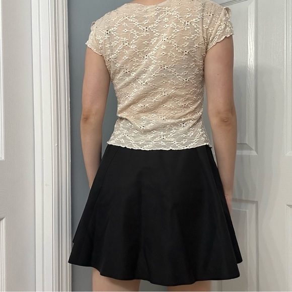 Vintage Blouse Y2K Coquette Pastel Cream Dainty Floral Semi Sheer Size Medium - Picture 3 of 9